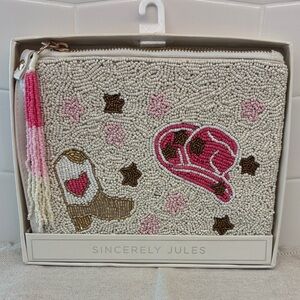 Sincerely Jules Western Beaded Clutch - Pink and Gold